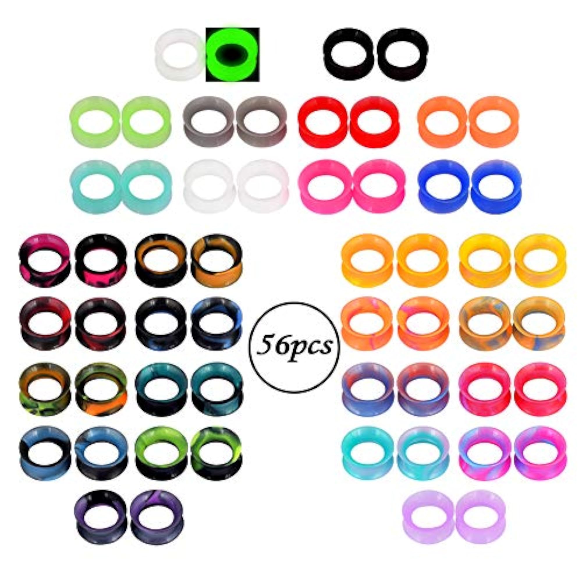 Colorful Silicone Ear Gauges Set